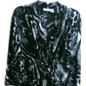 Chico's Dress Faux Wrap Black/Grey Size 2 (12)